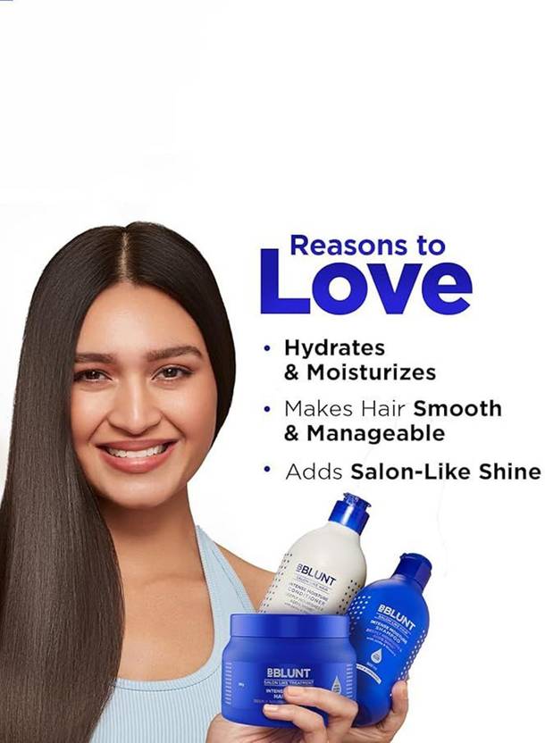 BBlunt Intense Moisture Shampoo 300ml + Intense Moisture Hair Mask 250g + Intense Moisture Conditioner 250g (3 Items in the set)