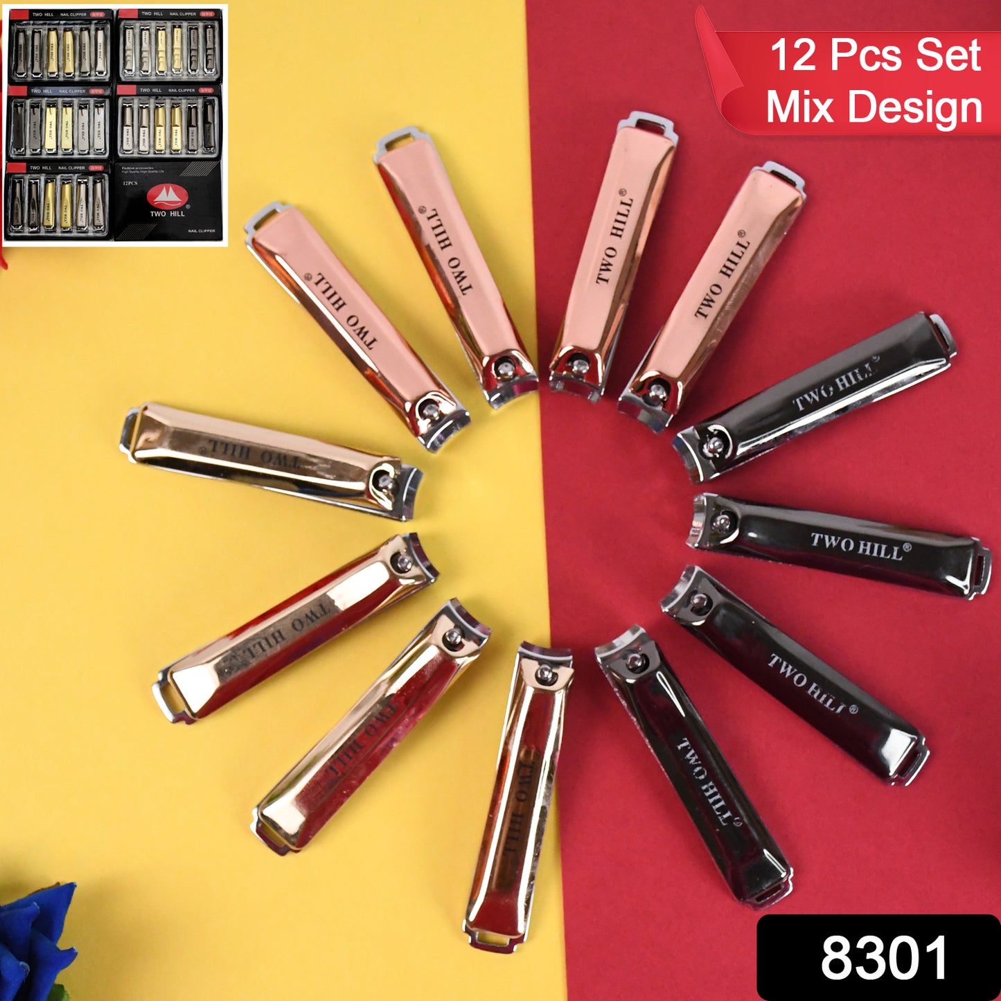 Stainless Steel Cute Nail Clipper With Nail Catcher Nail File (12 Pcs Set Mix Design) - Springkart 