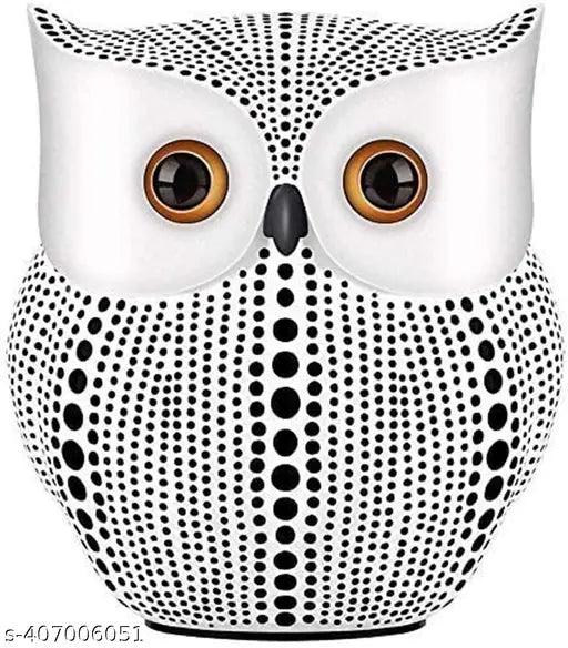 Modern Classy Lucky Owl Resin Art Figure Showpiece -(Pack of 1, White)