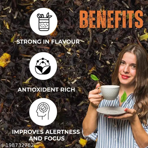 18 Herbs Organics Premium Black Tea | Refreshing Flavour | Improves Alertness and Focus - 250 gms - Pack of 2