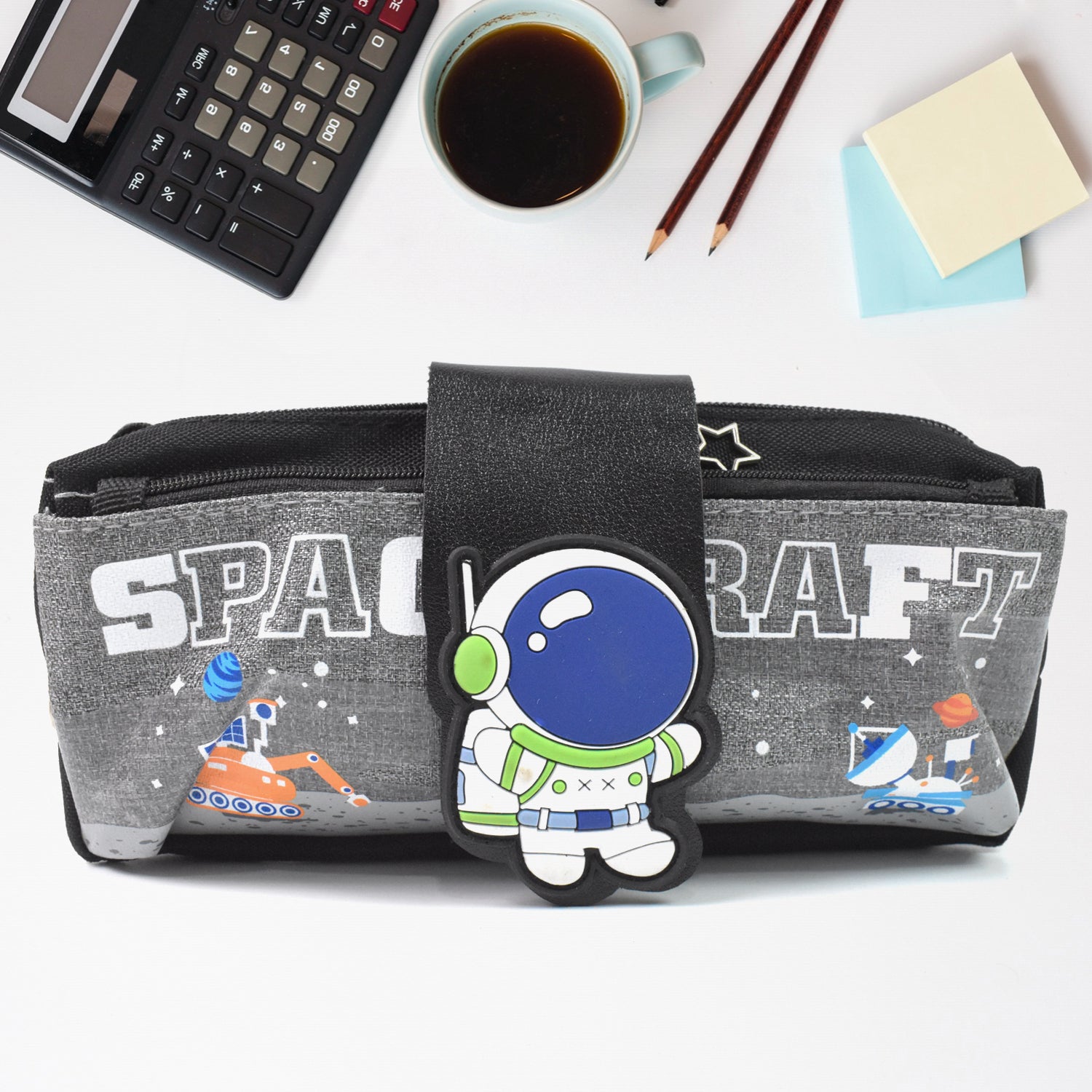 Pencil Pouch With Zipper Students Pencil Case Large Capacity Makeup Pouch Stationery Bag (1 Pc 2 Compartment) - Springkart 