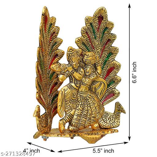 Radha krishna matki mor phankhi metal murti for Home decoration - Springkart 