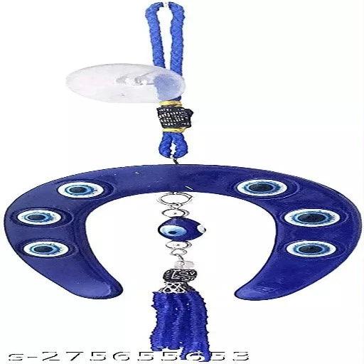 Evil Eye Ghode Ki Naal Wall Hanging for Vastu Nazar Battu Healing Blue Evil Eye - Springkart 