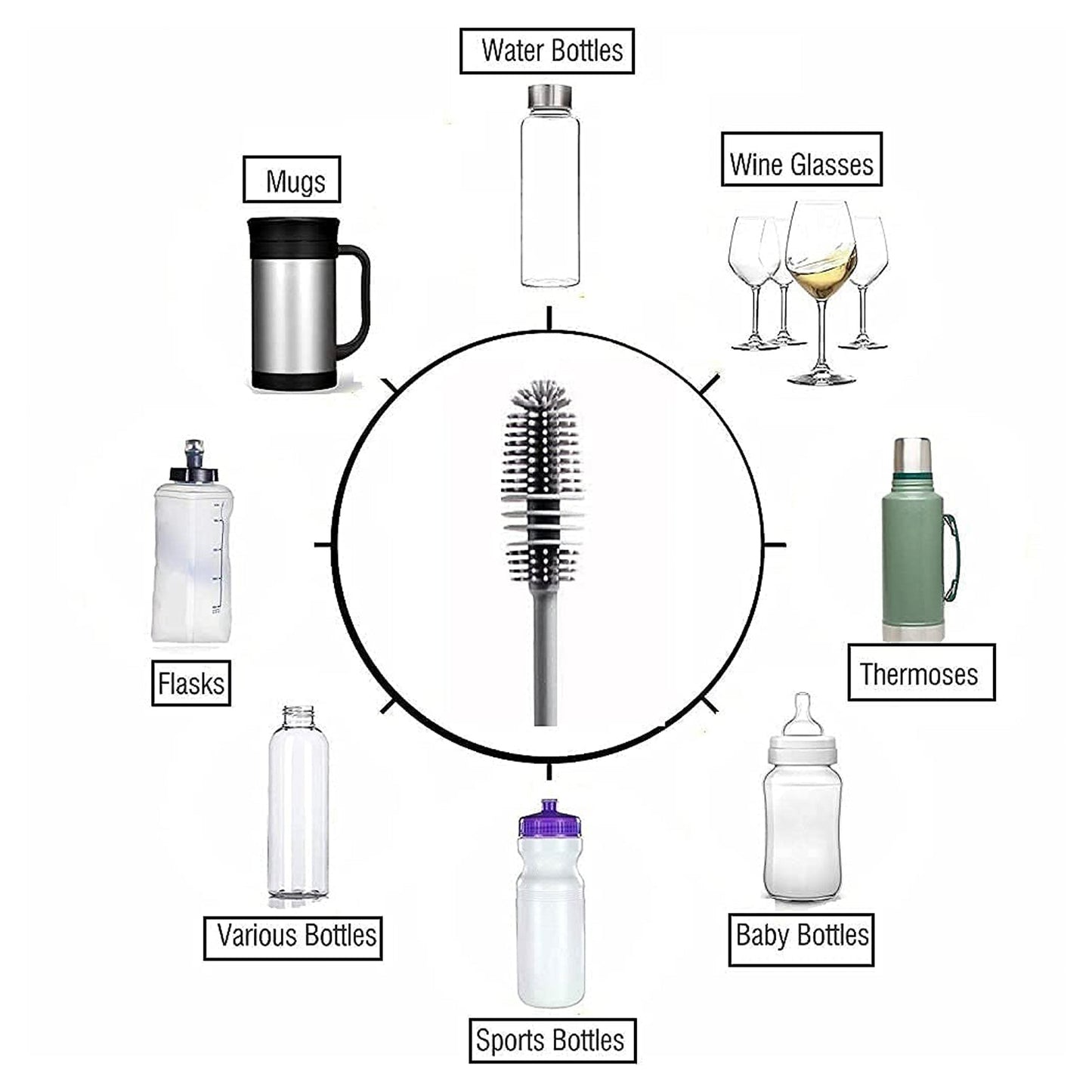 6151a Bottle Cleaning Brush Usual Fully Types Of Household Room For Cooking Food Purposes For Cleansing - Springkart 