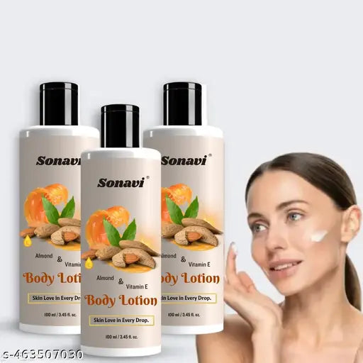 body lotion Almond & Vitamin -E body lotion cream Skin Whitening body lotion for Dry Skin Protection All Skin Type lotion (100ml) Pack Of 1