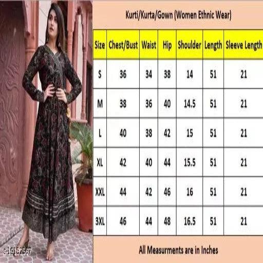 Stylish Floral Printed Anarkali Style Ankle Length Gown Kurti with Dori - Springkart 