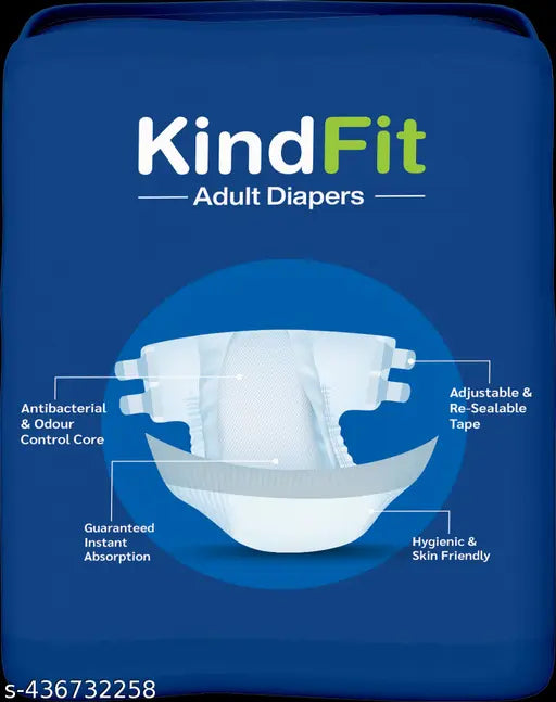 Kindfit Open Tape Adult Diaper | Tape Type | Unisex | Medium Size | Pack of 1