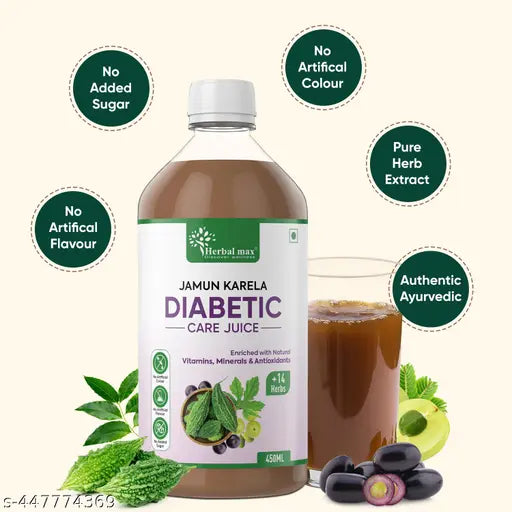 Herbal Max Diabetic Care Juice for Lowering Cholesterol & Managing Sugar Levels – 450 ml