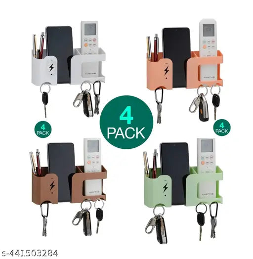 6-in-1 Wall Mount Mobile Stand Holder -Multi-Purpose Remote Holder Organizer & Charging Stand for Phone, Smart Gadgets, Mobile/AC/TV Remotes, Multi-Functional Storage, Smart Gadgets ,Mobile Phone Charging Stand, Smart Gadgets ,Mobile Phone Charging Stand