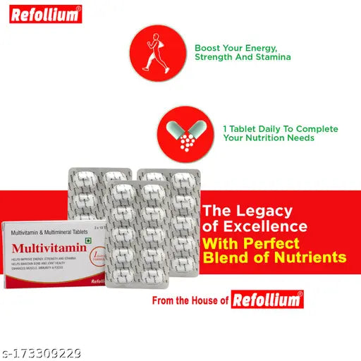 Multivitamin & Multimineral for Immunity, Strong Bones & Energy for Men & Women (30 Tablets) - Springkart 