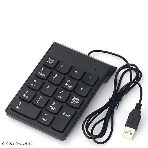 USB 2.0 Wired Numeric Keypad Slim Mini Number Pad Digital Keyboard 18 Keys Numpad