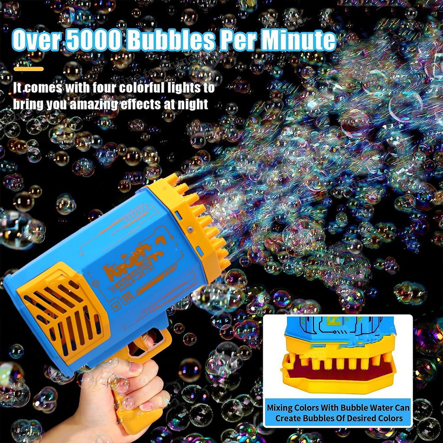 17923 69 Holes Big Rechargeable Powerful Machine Bubble Gun Toys For Kids Adults Bubble Makers Big Rocket Boom Bubble Blower Best Gifts - Springkart 