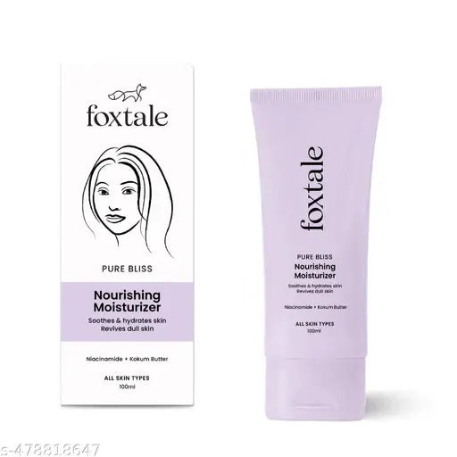 Foxtale Nourishing Face Moisturizer with Niacinamide for 24 Hr Hydration, Lightweight & Non-Sticky, For Soft & Glowing Skin, Men & Women, All Skin Types, 100 ml