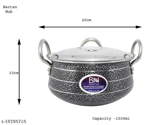 Handi With Lid ( Aluminium Made , Dishwahser safe , 1000 ML )