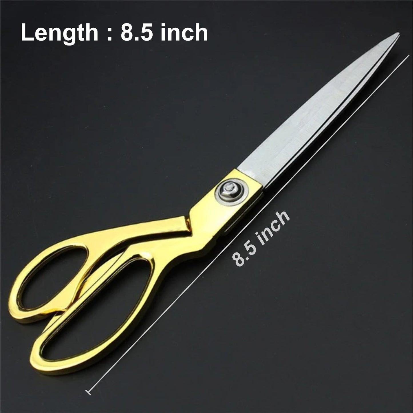 1546 Stainless Steel Tailoring Scissor Sharp Cloth Cutting For Professionals (8.5inch) (Golden) - Springkart 