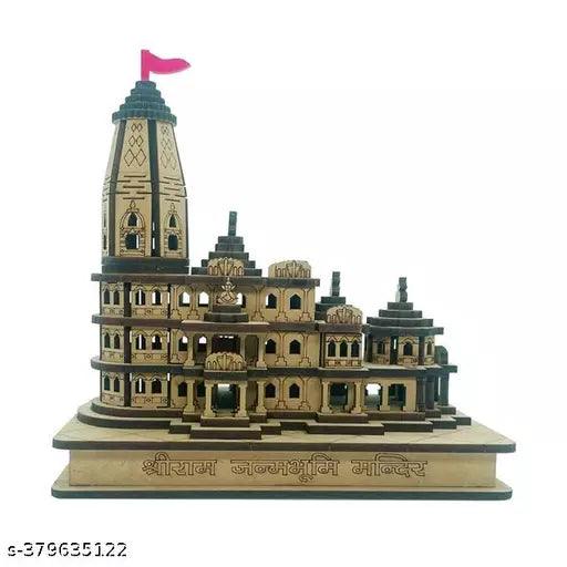 Shree Ram Janmbhoomi Wooden Temple, Ayodhya Decorative Showpiece - 14 cm (Wood, Multicolor) - Springkart 