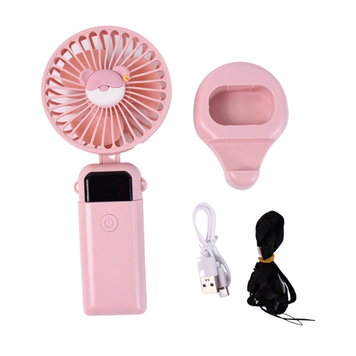 Mini Usb Charging Fan With Percentage Display 5 Speed Modes And Mobile Stand - Springkart 