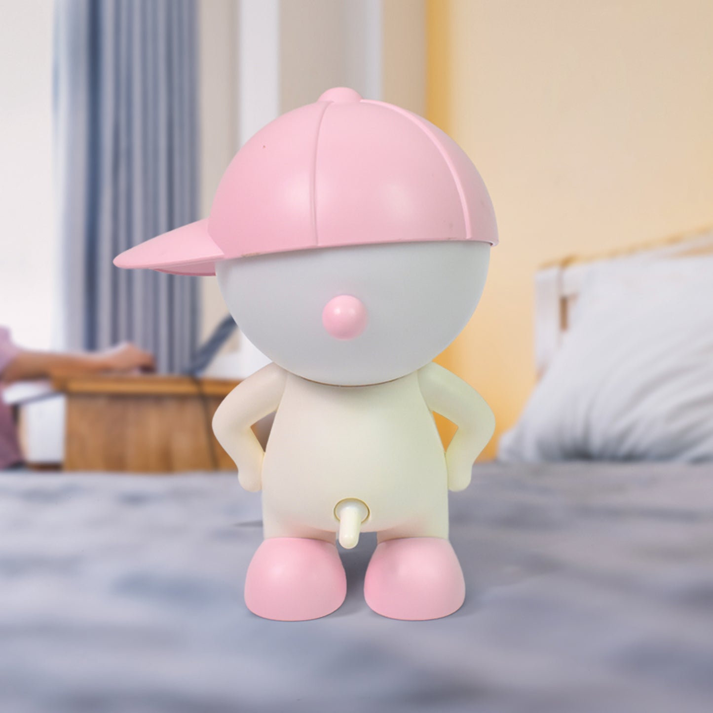 Cute Lovely Cartoon Design Led Desk Night Light With Plastic Head Cap (1 Pc) - Springkart 