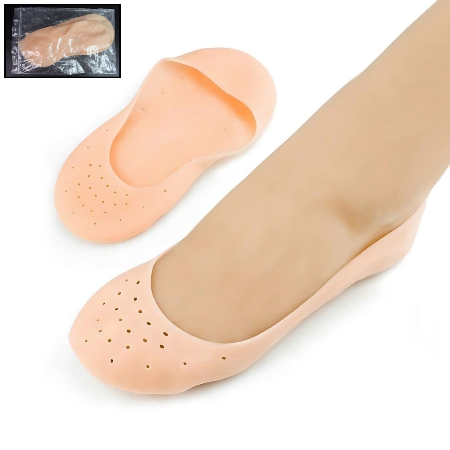 Anti-crack Full Length Silicone Foot Protector Moisturizing Socks (1 Pair Mix Size) - Springkart 