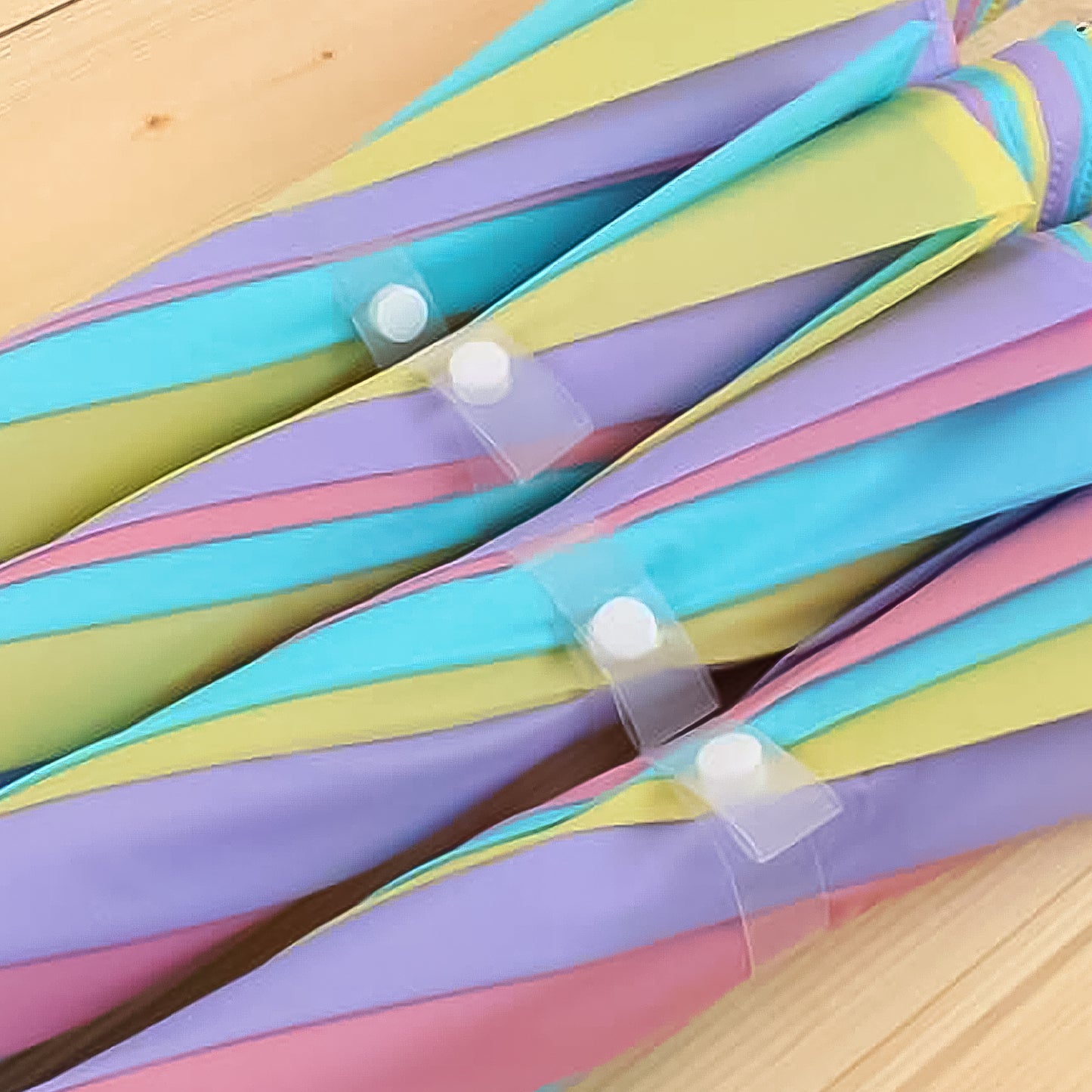 Colorful Rainbow Umbrella Multi-colour J Shaped Handle (1 Pc) - Springkart 