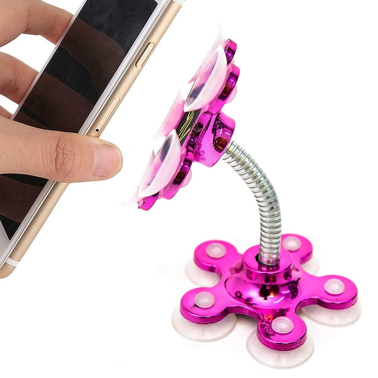 0662 Phone Holder 360rotatable Phone Stand Multi-function Double-sided Suction Cup Mobile Phone Holder ( Moq - 6 Pc ) - Springkart 