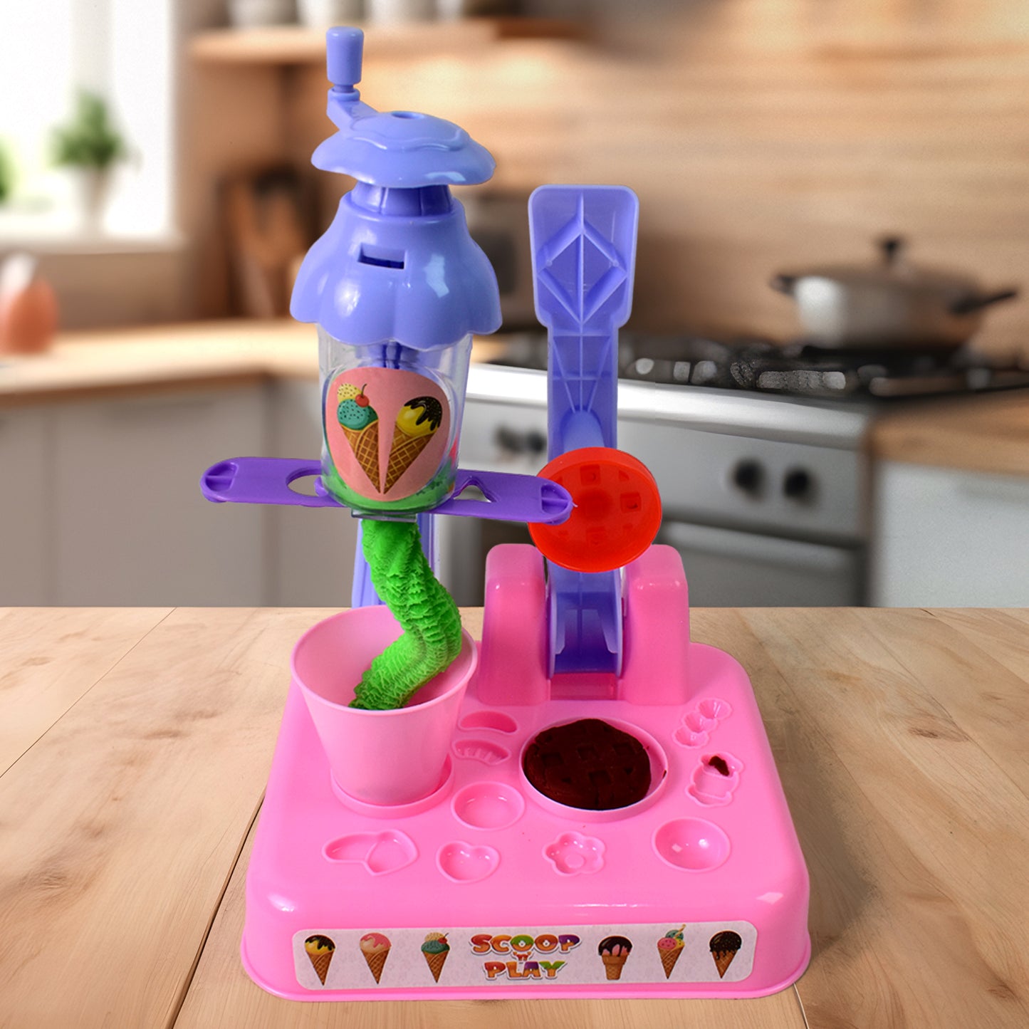 Scoop And Play Set Color Dough For Kids Play Toys Ice Cream Maker Machine (36 Pcs Set) - Springkart 