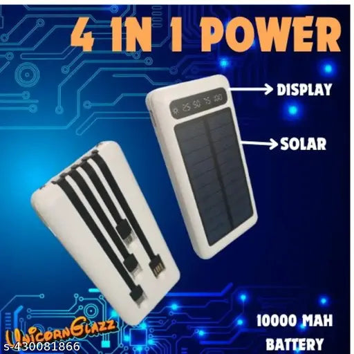 Solar Charging 10000mAh Bank, 15W Fast Charging