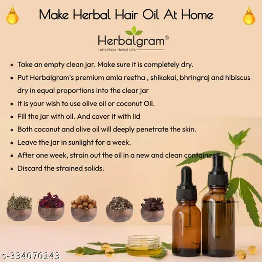 Herbalgram amla reetha shikakai hibiscus row | dry amla fruit dry rita fruit dry Shikakai fruit dry hibiscus flowers dry plants leaves | Best Combo for hair care and hair growth 100% Organic and natural | Amla Reetha Shikakai Row | Pack of 5 total 500g - Springkart 