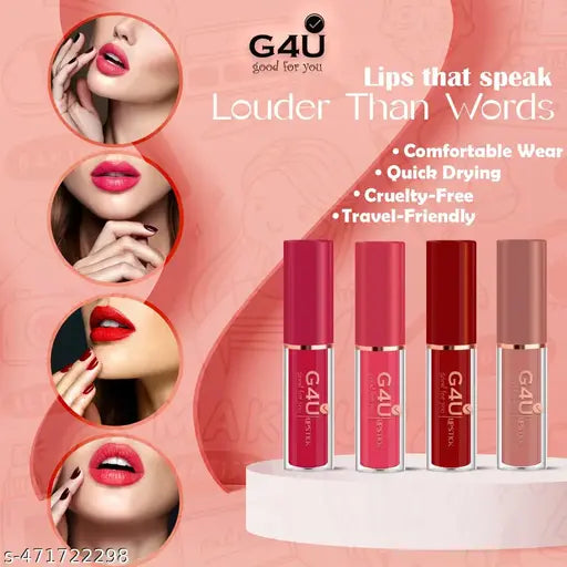 G4U 12 Pcs Lipstick, Matte Texture, 12Hrs Long-Lasting Wear Non-Stick Cup Not Fade  Waterproof, Smudge-proof Lip colors Set