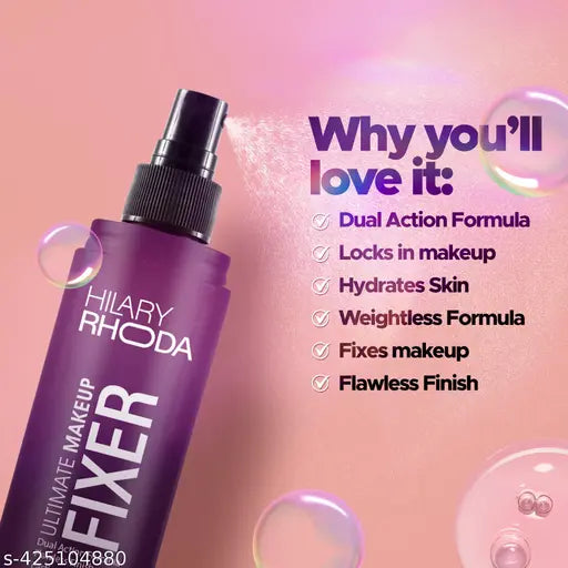 Hilary Rhoda Ultimate Makeup Fixer | Infused with Niacinamide & Hyaluronic Acid | Hydrates, Soothes & Refreshes Skin | Dual Action & Weightless Formula | Setting Spray |100 ml