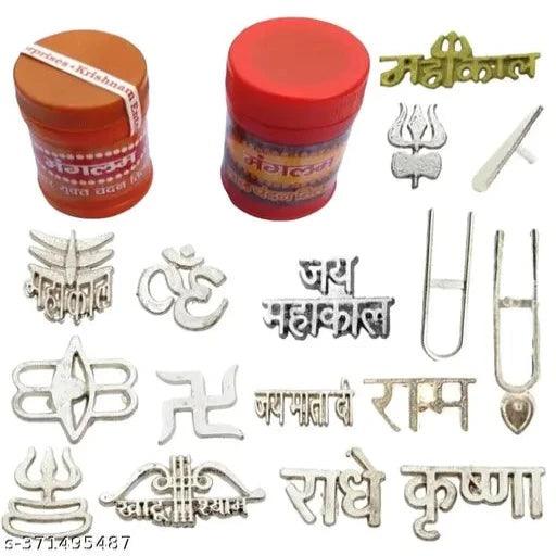 Tilak with 16 types metal tika stamp Forehead Deity Ornament