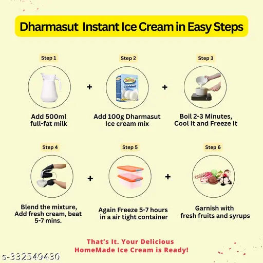 Instant Vanilla Ice Cream Powder 100gm* Pack of 3