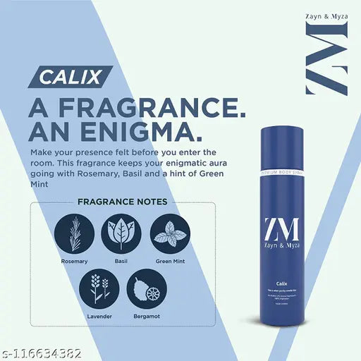 ZM Zayn & Myza Calix No Alcohol Deodorant for Men | Long Lasting | Fresh Fragrance, 150ml