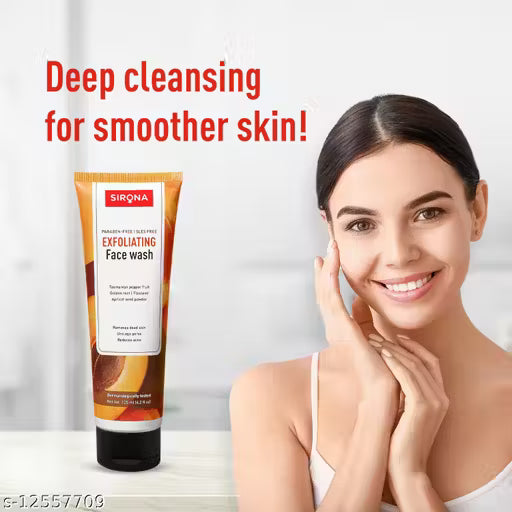 Sirona Hygiene Natural Exfoliating Face Wash - 125 ml (Pack of 2)