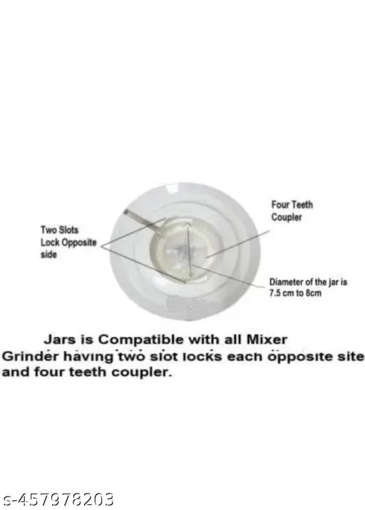 Kitchen Mixer Grinder Jar Suitable for all Local & Branded Mixer which comes with 2 Lock & 4 Teeth Coupler, Stainless Steel (250 ml,500 ml)