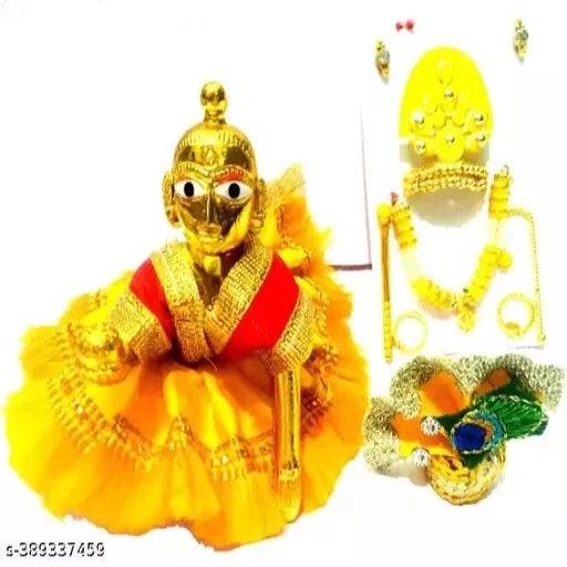 1 NO SIZE Pittal Laddu Gopal Statue Pital Brass Murti Kanha ji with pushak Laddu - Springkart 