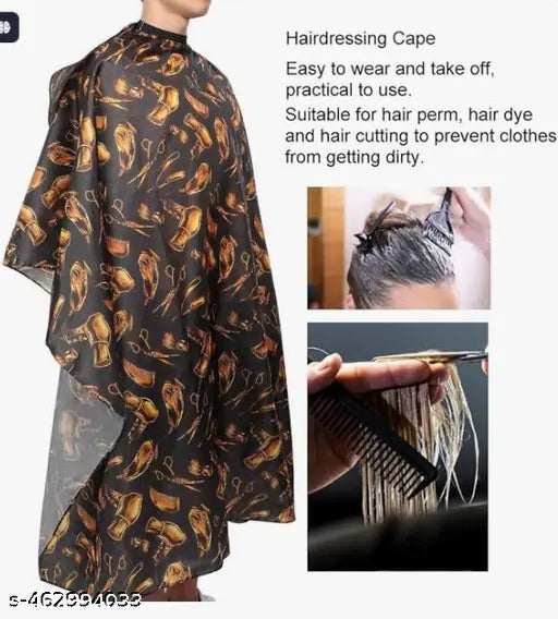 Hair Waterproof Stripe Pattern Hair Cutting Cape Hairdressing Apron for Professional Hair Salon