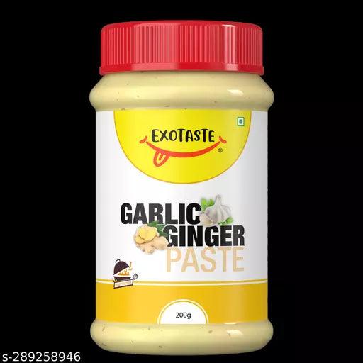 EXOTASTE Garlic Ginger Paste for Cooking/Natural Non-Preservatives 200gm Lahsun Chutney - Springkart 