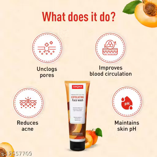 Sirona Hygiene Natural Exfoliating Face Wash - 125 ml (Pack of 2)