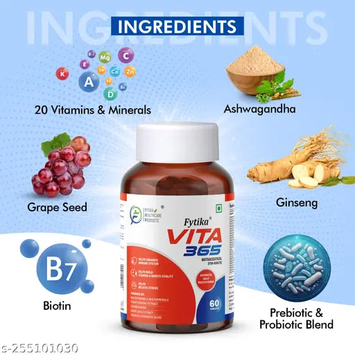 Multivitamin for Men & Women With Probiotics Vitamin B12, C, D3, E, Zinc, Biotin, Mineral, Ginseng & Ashwagandha-120 Tablets - Springkart 