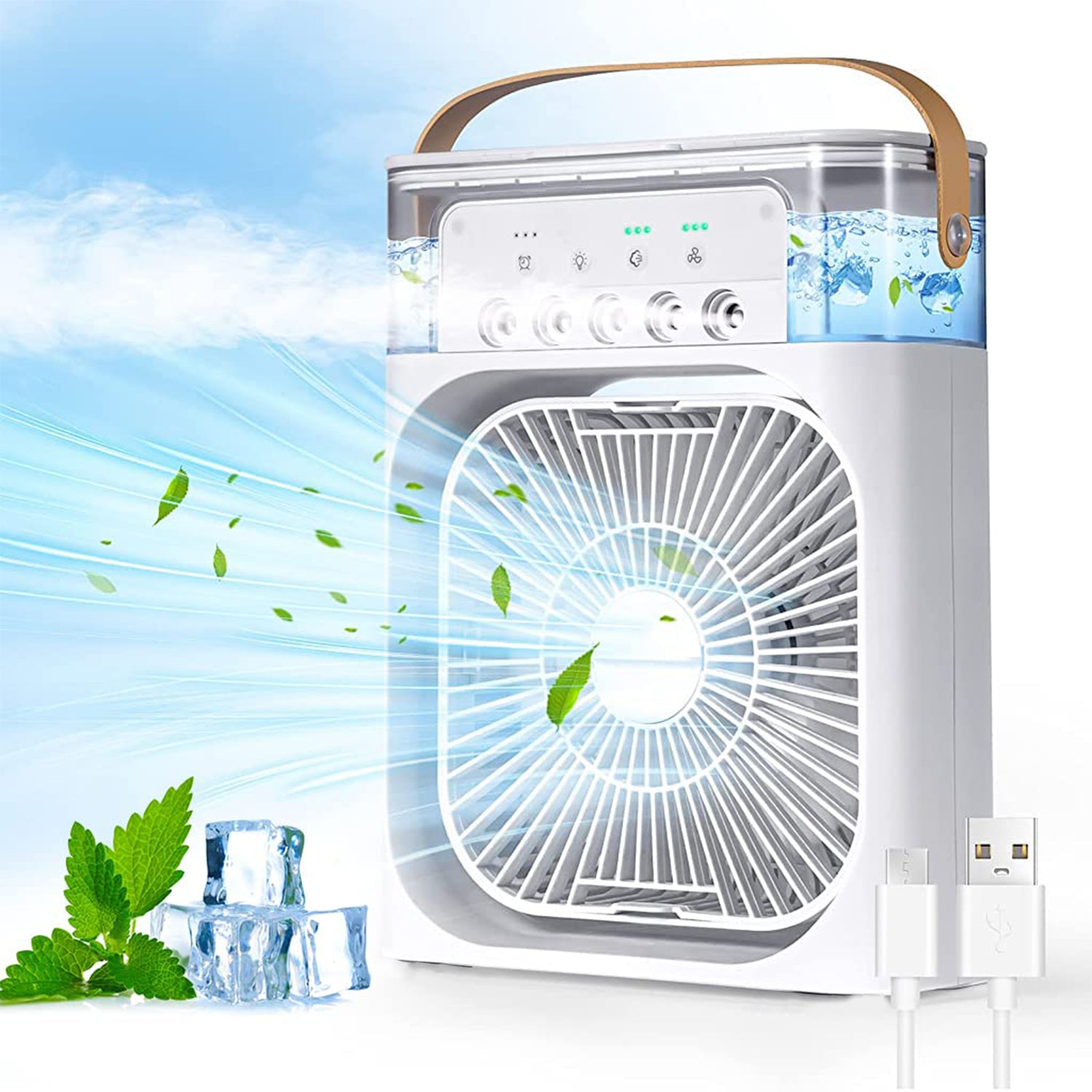 Portable Air Conditioner Fan 7 Color Changing Light (Big 1 Pc) - Springkart 