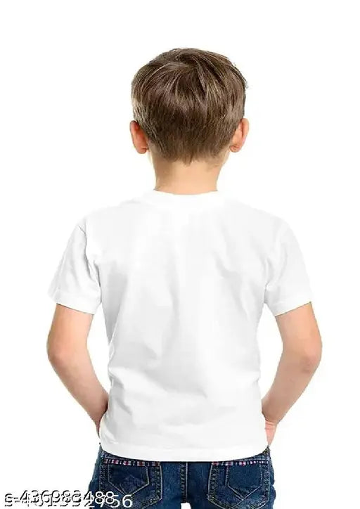 GANPATI BABA MORIYA T SHIRT FOR KIDS SIZE BOYS GIRLS Polyester White Short Sleeves Printed Tshirts - Springkart