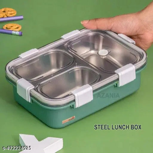 Lunch Box Stainless Steel 3 Compartment