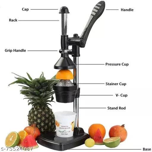 Kitchen crown aluminium hand press juicer, Black - Springkart 