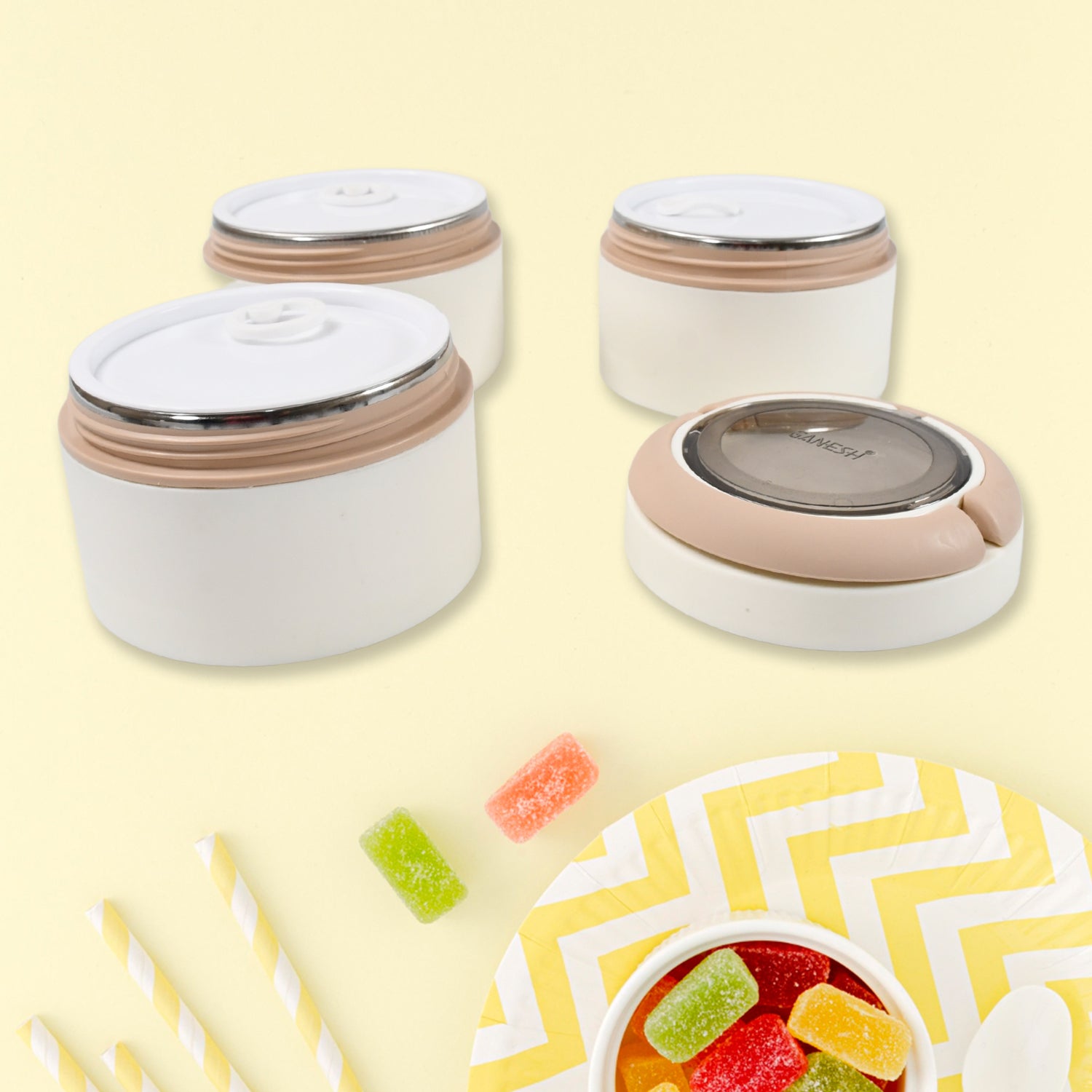Ganesh Smart Stack 23 Layer Portable Lunch Box Stainless Steel Airtight Leak-proof Lunch Box For Office School Picnic Color May Vary (2 Layer 3 Layer) - Springkart 