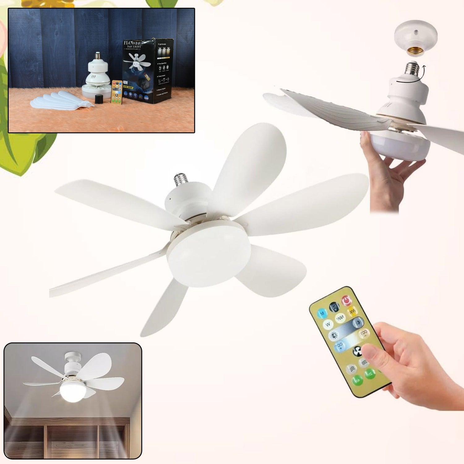 40w Led Ceiling Fan Remote Control - Springkart 