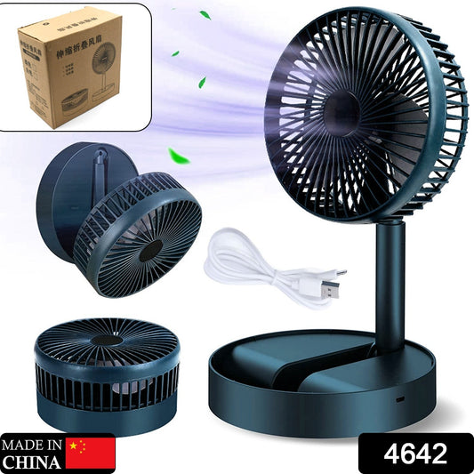 4642 Telescopic Electric Desktop Fan Height Adjustable Foldable Portable For Travelcarry Silent Table Top Personal Fan For Bedside Office Table (Battery Not Include) - Springkart 