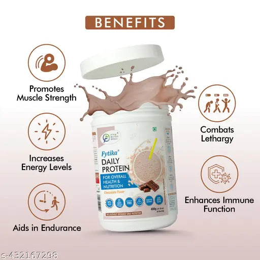 Daily Protein powder Chocolate flavour-400G + Fytika Vita 365, 3 in 1 Multivitamin-60 Tabs + Fytika Let it Glow Fruit Punch, Collagen Powder-200G (Pack of 3) - Springkart 