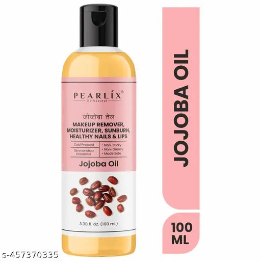 Pearlix Be Natural® Jojoba Oil For Hair Growth, Moisturizing Skin & Makeup Primer, Reduces Wrinkles & Fine Lines, Strong & Shiny Hair, Strengthens Nail, Hydrates Lips 100% Pure, Natural, Cold-Pressed 200ML
