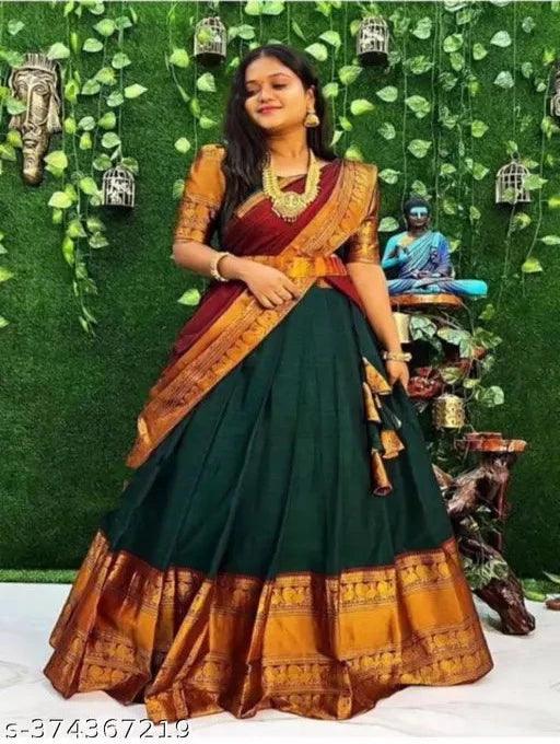 Girl's Regular Fit Art Art Silk Charming Pretty Stylish Lehenga Cholis Set | Lehenga Cholis For Girl's | Art Silk Lehenga Choli Set | - Springkart 